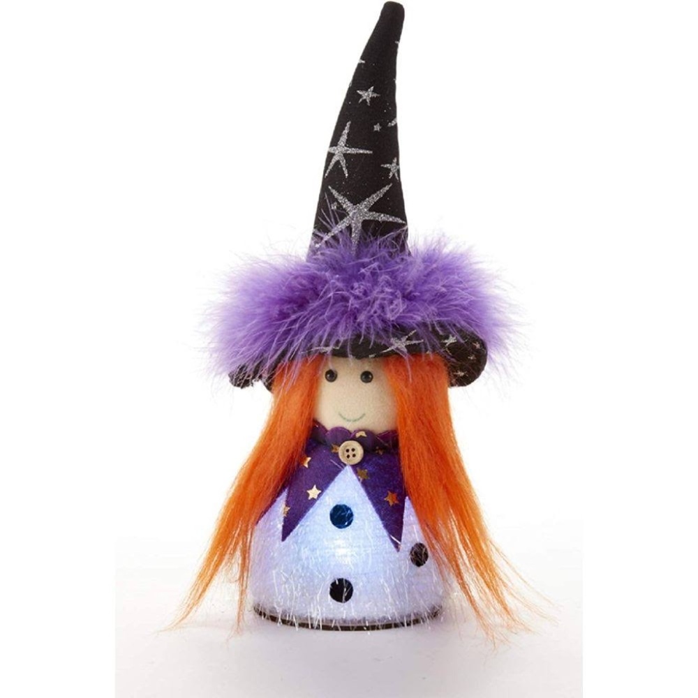 🎃  Lighting  Witch with Purple Boa Hat Halloween New